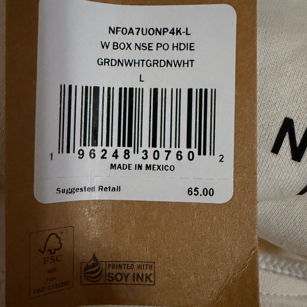The North Face Women's Box (logo) NSE Pullover Hoodie - Gardenia White Large NWT - Picture 6 of 7
